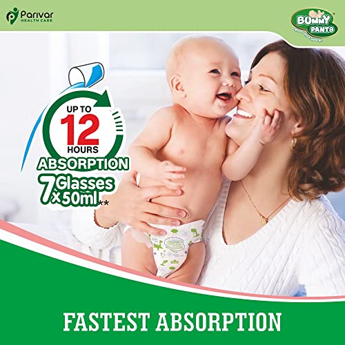 Image of BUMMY PANTS Baby Diapers - Soft & Comfortable with 5D Cross Core Technology, 360 Soft Elastic Waistband & Up to 12-Hour Absorption | M | Pack of 1 | 34 Pieces