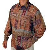 SURPRISE Men's Printed 100% Silk Shirt # 104 M Printed Pattern