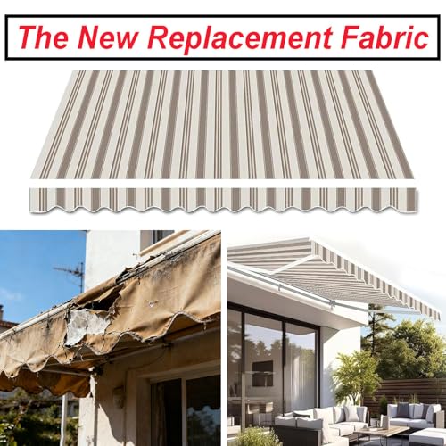 Toile de rechange pour auvent imperméable en polyester à rayures - 4