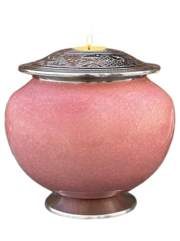 BOLD & DIVINE Candle Cremation Urn for Human Ashes - Large Pink Candle Urn - Decorative Urn for Ashes Display at Home - Beautiful Modern Adult URN for Funeral, Burial, Female or Pets