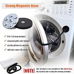 Washer Door Prop and Stopper for Front Load Washing Machine, Removable Washer Door Holder with 43mm Magnet Base, Flexible Washer Door Stopper Keep Washer Door Open to Prevent Odors - Black