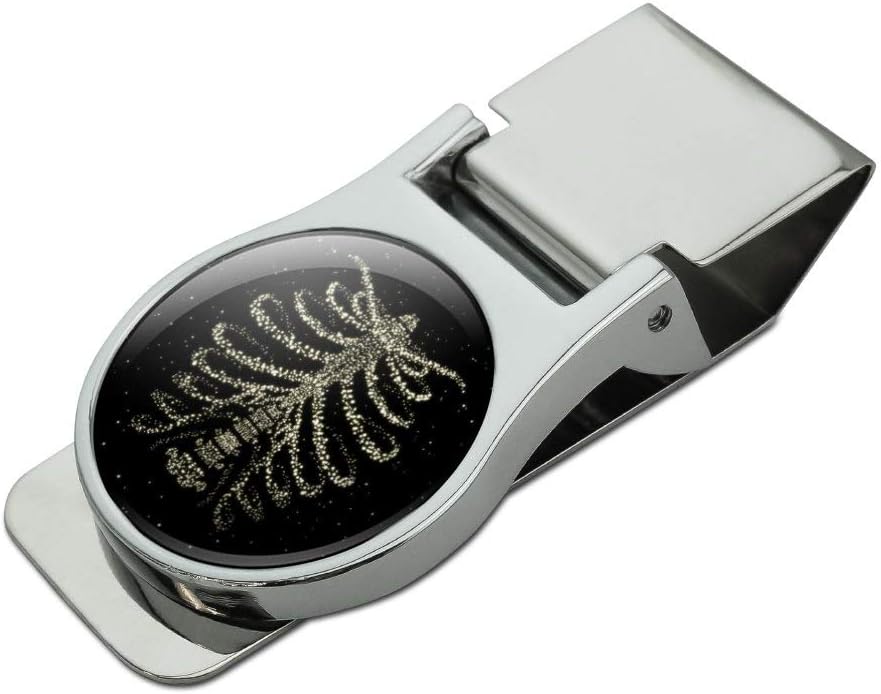 GRAPHICS & MORE Rib Cage Skeleton Bones Stars Galaxy Satin Chrome Plated Metal Money Clip