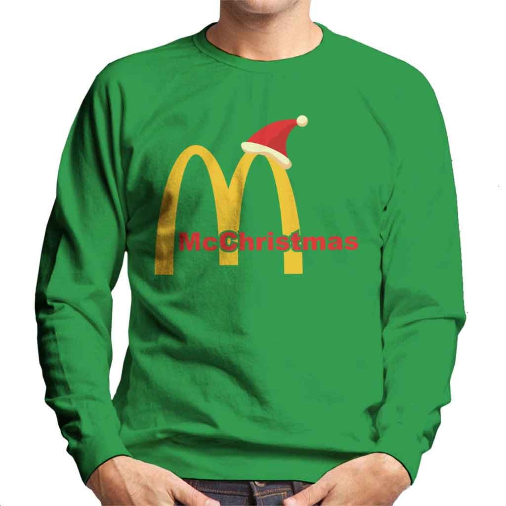 Cloud City 7 Men's Kelly Green Mcchristmas Christmas Mcdonalds Logo Sweatshirt