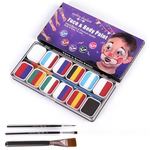 Makbeaty Watercolor Paint Palette Set 30 Colors Set Safe & Non Toxic Water Activated Face and Body Painting Makeup Hypoallergenic Facepaints for Cosplay