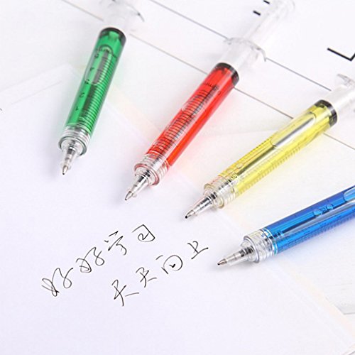 4 bolígrafos tipo jeringa de gel negro miniatura 4