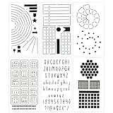 Ultimate Productivity Journal Stencil Set - Custom-Designed Supplies for Bullet Journal Planners with DIY Templates to Create Calendars, Lists, Letters, Numbers, Habit Trackers by Sunny Streak