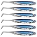 Dr.Fish Bait Wiggle Shad Soft Plastic Fishing Lure Smallmouth Bass Perch 3" Blue (pack of 6)