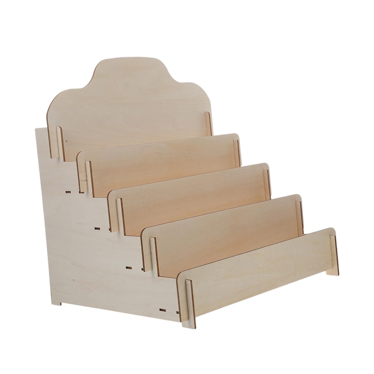 Étagère cartes de vœux Mikinona en bois 4 niveaux pour un rangement net