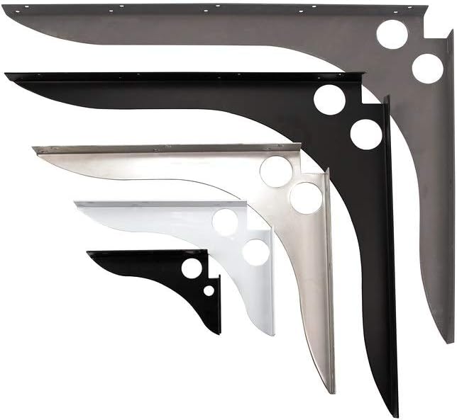 FastCap Black SpeedBrace, 8"x12" with 1000 lbs Load Capacity - Great for Fixed Height Shelves, Countertops/Desks, Workstations - Round Hole Design - 99929