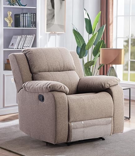 Image of Urban living - Joseph Single Seater Fabric Manual Recliner | 1 Seater Sofa | Single Sofa Recliner | 1 Seater Chair Sofa | 1 Year Warranty | Brown