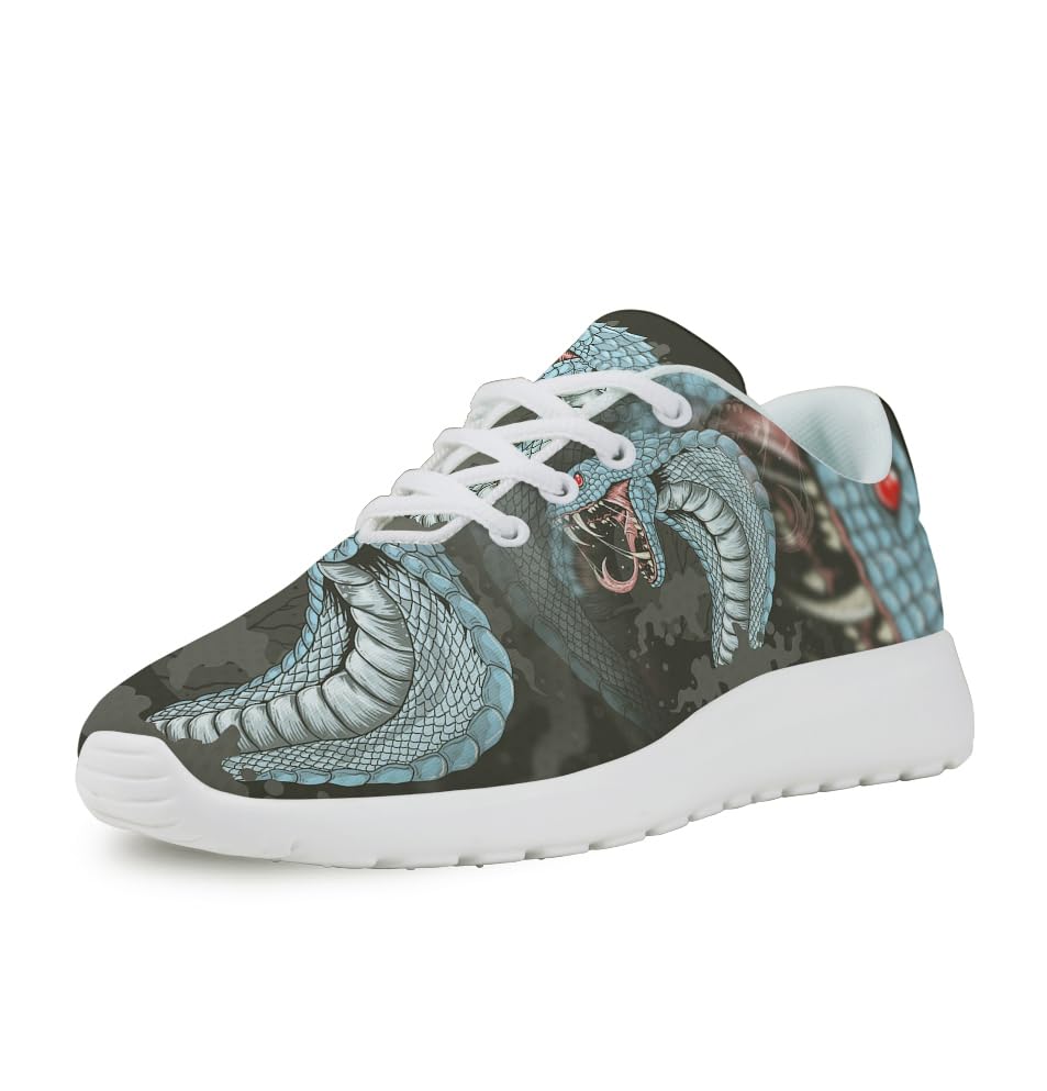 King Cobra Head Shoes for Women Men Trail Running Casual Fashion Sneakers Slip-on Tennis Shoes