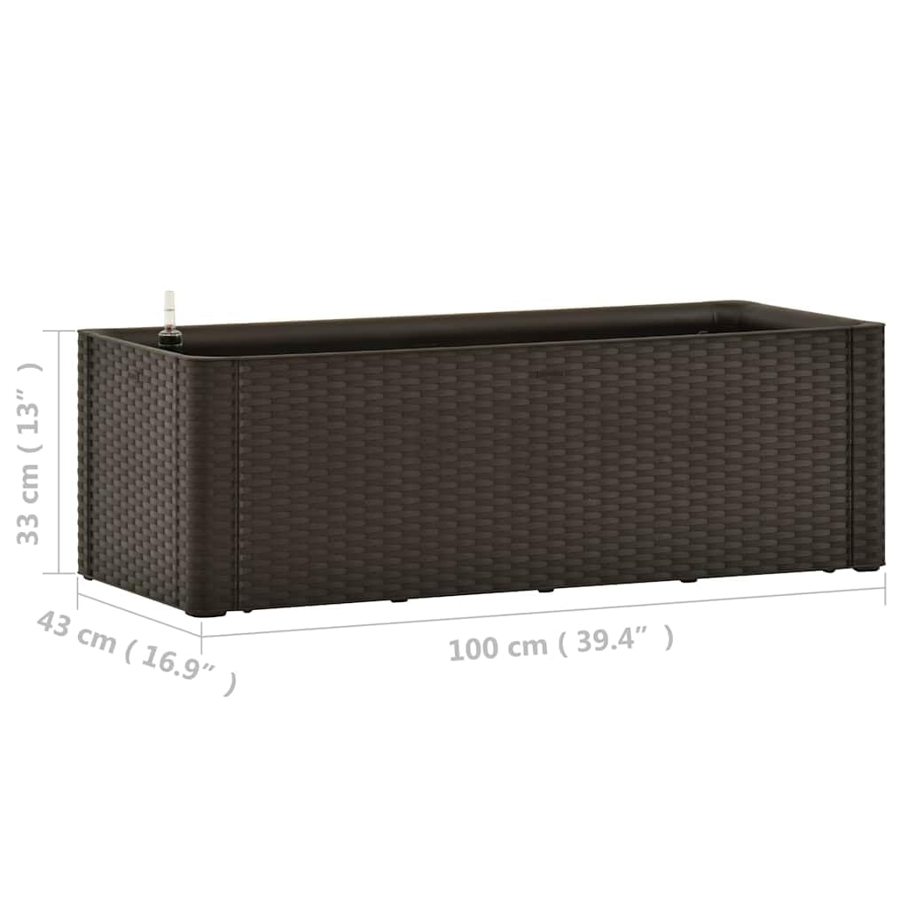 vidaXL Arriate con Sistema de riego automático Moca 100x43x33 cm