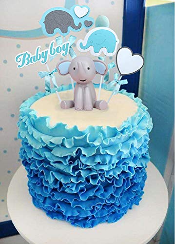 Jevenis Elephant Cake Decoration Boy Baby Shower Centerpieces Its A Boy Cake Topper Bay Shower Cake Decoration #TOP5