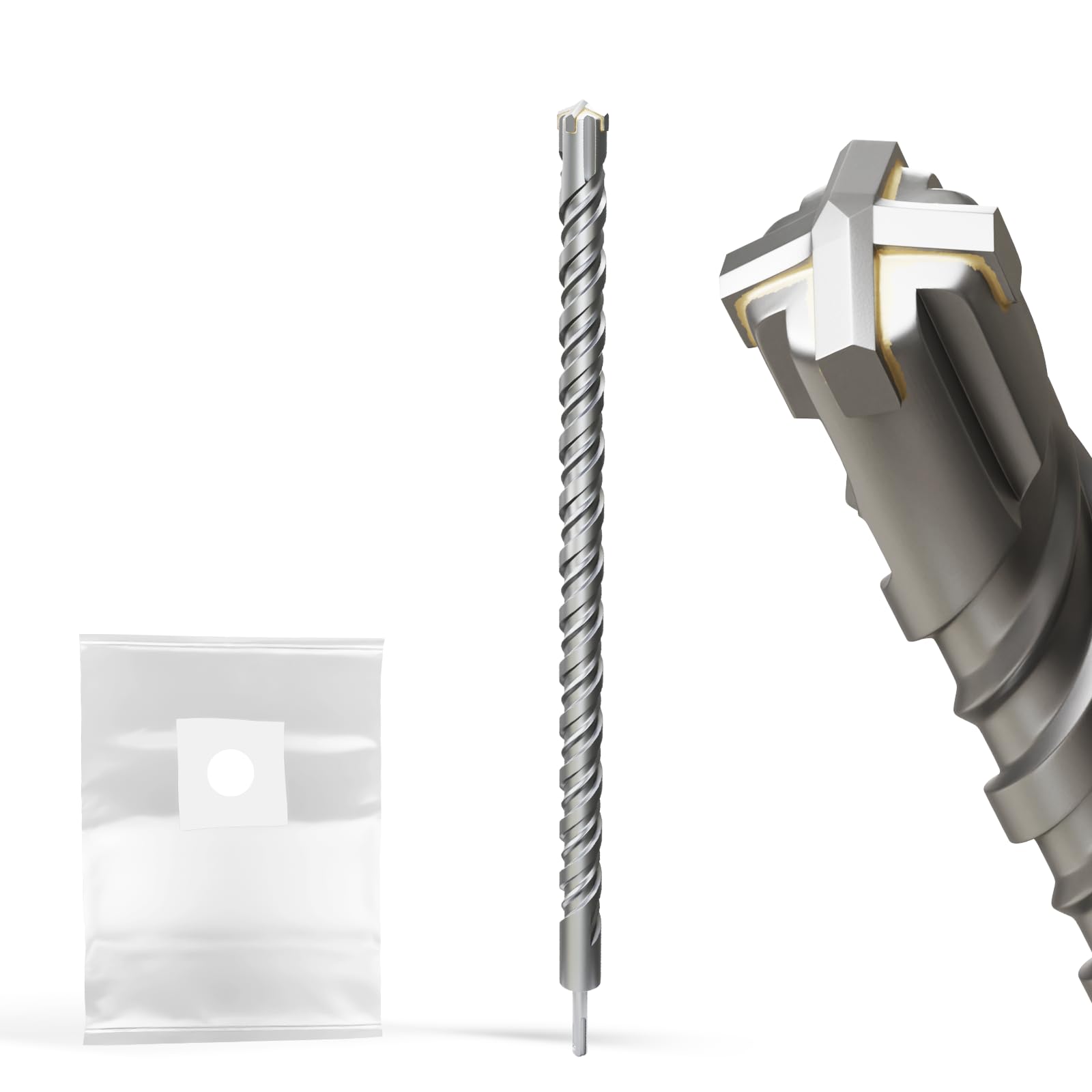 XZH SDS Plus Masonry Drill Bits 30mm x 460mm, Professional Tungsten Carbide Cross Tip