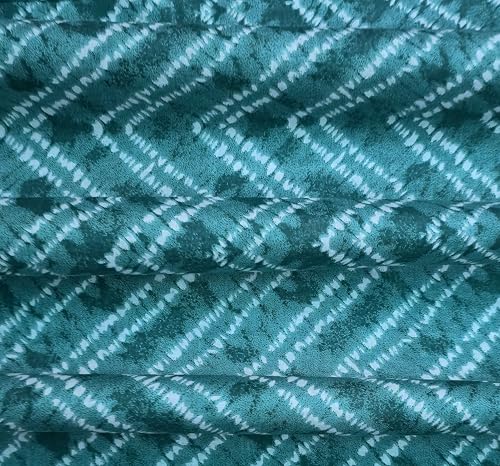 Image of 2 Meter Hand Block Indian Cotton Unstitched Jaipuri Handmade Digital Printed Fabric Material for Women Kurta /Blouse /Palazzos /Piece Material for Women's (Green Lehriya)