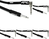 Vista 7 de Fender - Cable de instrumento de la serie profesional, cable de guitarra, accesorios de guitarra, recto/ángulo, negro, 15 pies
