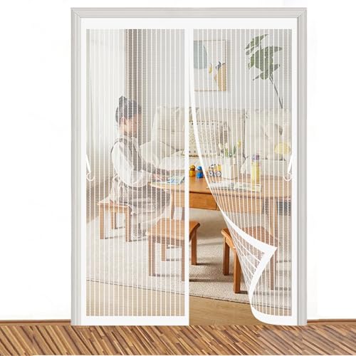 Moustiquaire porte 114x138 cm blanc anti-moustique sans perçage