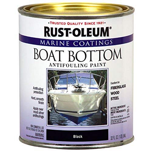 Rust-Oleum Available 207012 Marine Flat Boat Bottom Antifouling Enamel Paint, 1-Quart, Black, (Pack of 1), 32 Fl Oz #1