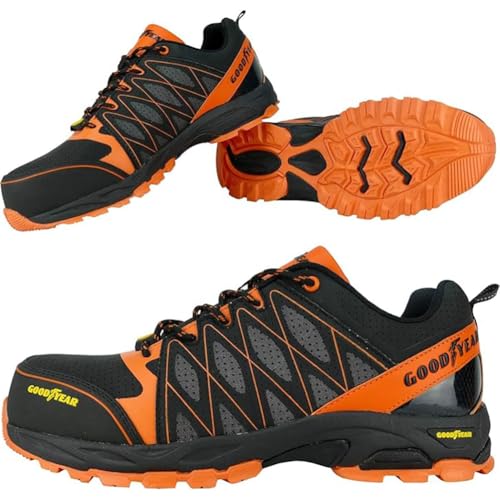 Goodyear Herren Gyshu1503 Sicherheitsschuhe, Mehrfarbig, 42 EU 6 Goodyear Sicherheitsschuhe 15363WT Black Edition Arbeitsschuhe Schwarz Orange S3 - SRC Gr. 36-48 Größe 37