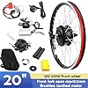 FARDIESER Electric Bicycle Conversion Kit, E-Bike Front/Rear Wheel Motor Brushless and Gearless Hub Motor Set E-Bicycle Conversion Kit for 26"/20" Bike(US Stock) (20'' 36V250W Front Wheel LED) #4