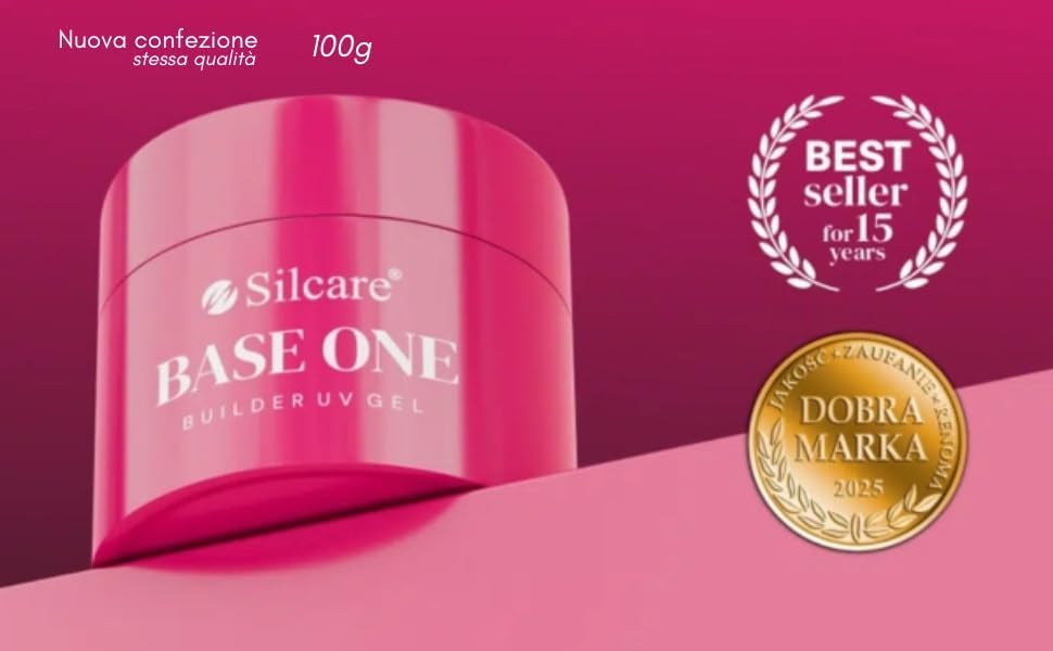 Silcare - 100G GRANDE FORMATO - Gel Uv monofasico CLEAR Trasparente per ricostruzione unghie, autolivellante facile da stendere, non brucia.