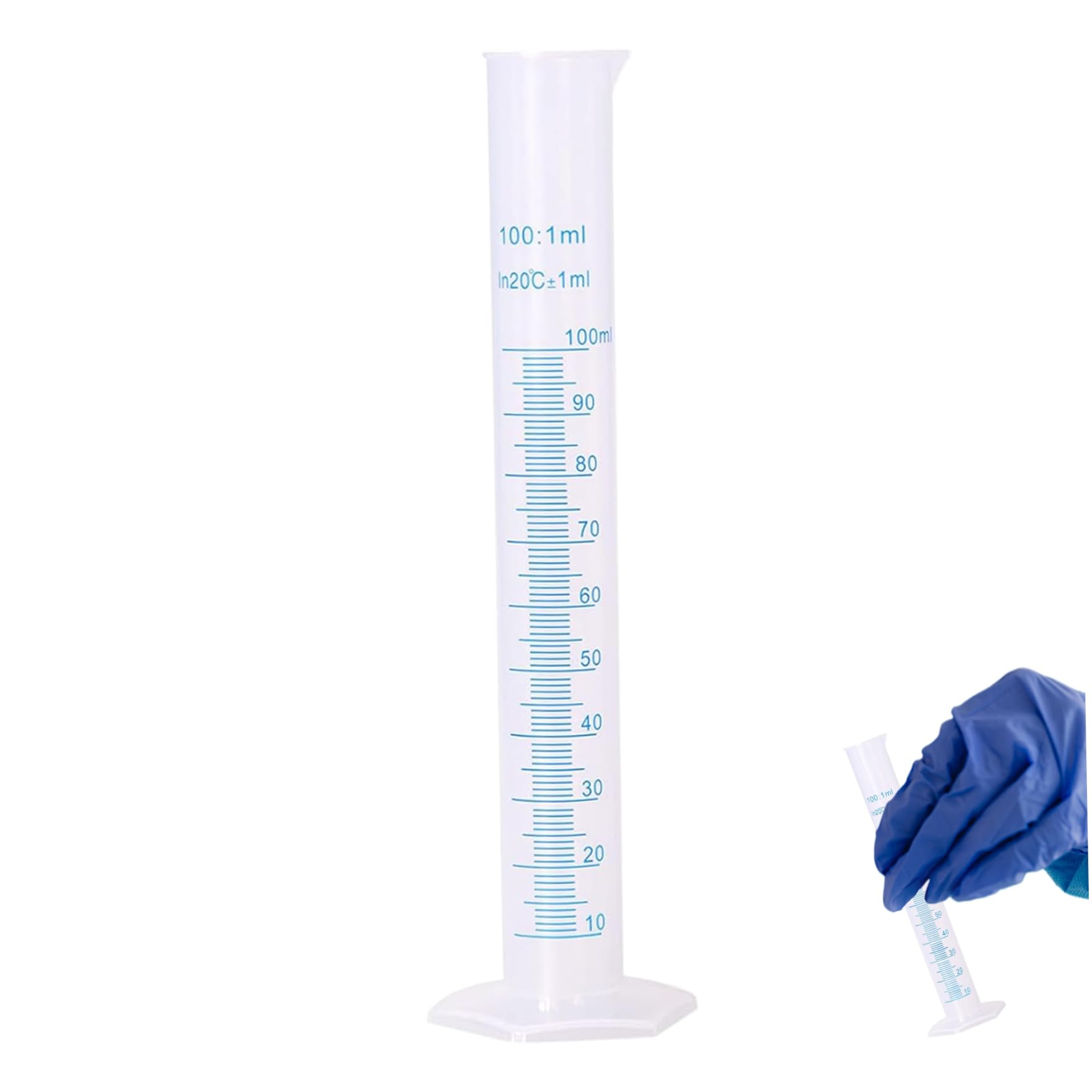 Enbebamd Plastic Graduated Cylinder, 100Ml Hydrometer Test Tube With Clear Scale, Portable Measuring Cylinder For Home And School Science, Laboratory Supplies