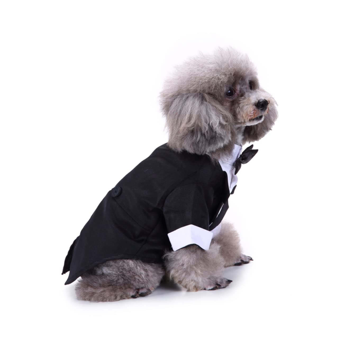 FOMIYES 3stücke Hundekostüm Für Besondere Anlässe Elegantes Schwarzes Anzug-Outfit Mit Fliege XL Komfortable Und Stilvolle Haustierbekleidung Für Hochzeiten Partys Und Feiertage