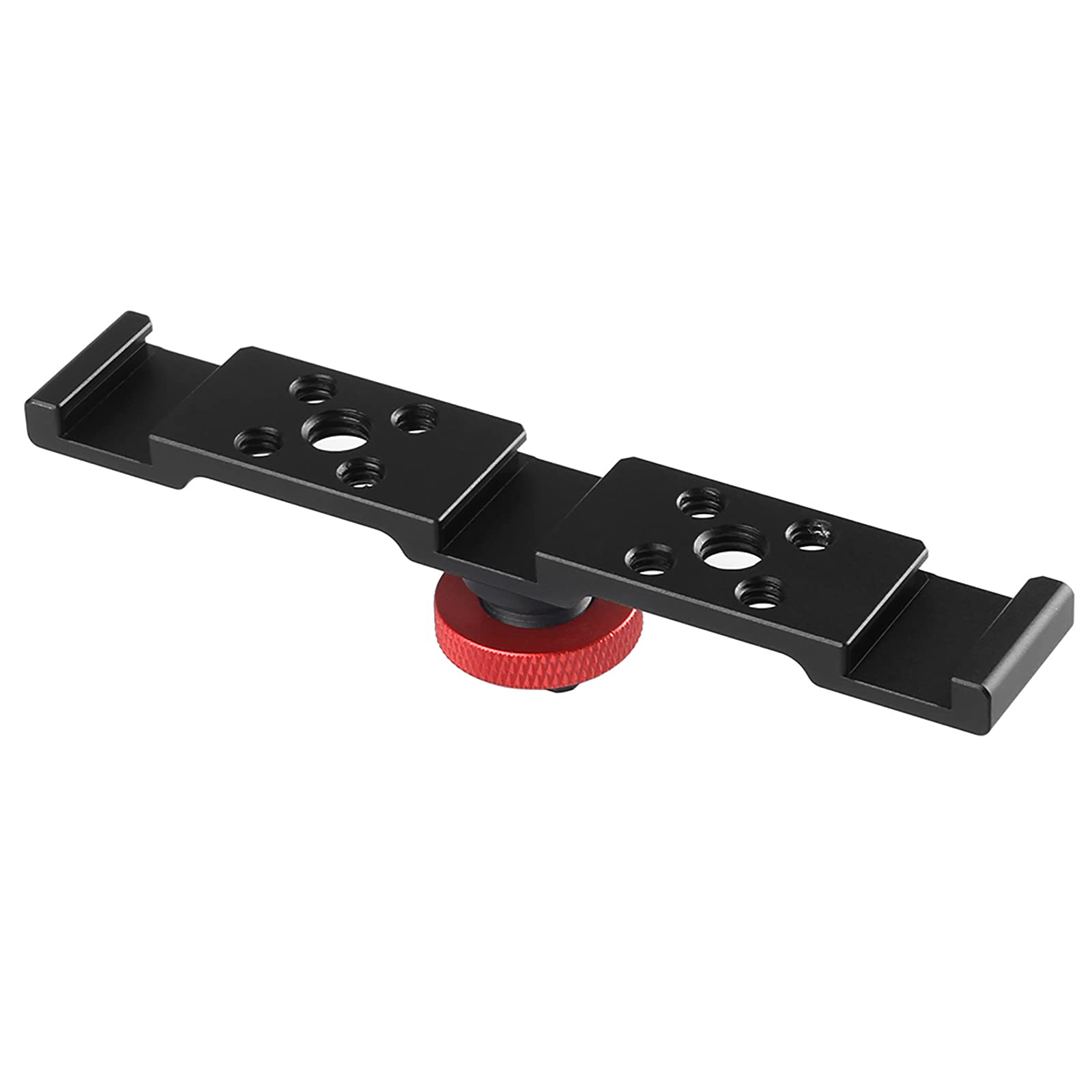 HUNYA Aluminum Triple Cold Shoe Mount Plate Bracket for Camera Microphone LED Light Mounting