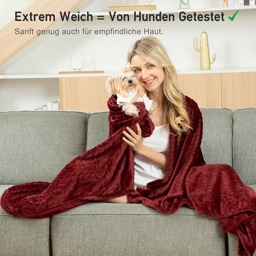 Winthome Kuscheldecke Flauschig Weich, Decke Warm, ohne Hitzestau, Oeko-TEX – Ansicht 2