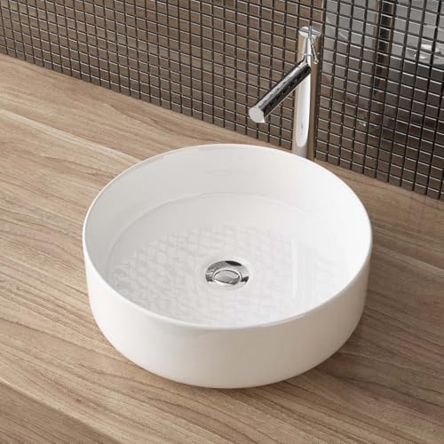 Waschbecken24 | Premium Waschbecken mit Lotus-Effekt für das Badezimmer und Gäste-WC (31x31x11cm, Weiß / A546XS)
