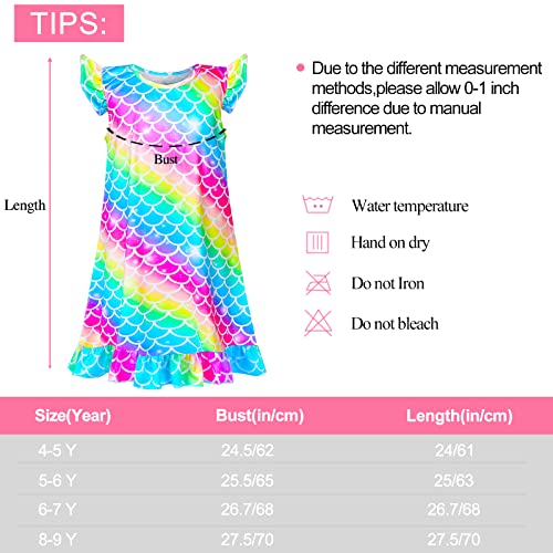 Image of Girls Nightgowns Unicorn Sleepwear Night Sleep Dress Pajamas Little Kids Toddler Soft Nightgown