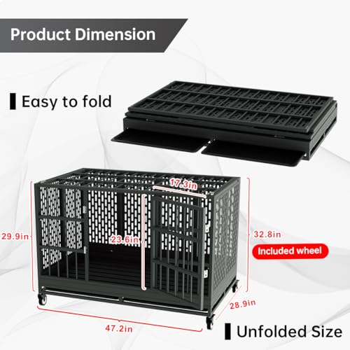 Snuowu UPGRADED 48-INCH TUBE 48 Inch Heavy Duty Dog Crate thumb #1