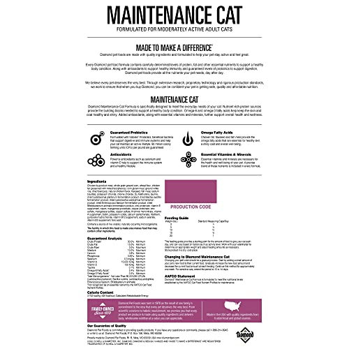 Diamond Adult Dry Cat Food Maintenance Formula With Protein, Probiotics And Antioxidants #TOP1