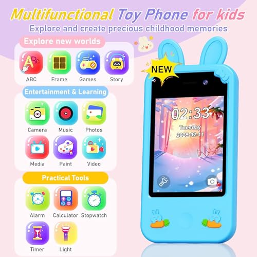 Kids Smart Phone for Girls,Christmas Birthday Gifts for Girls Age 3-10 Kids Cell Phone,Kids Cell Phone Toy with Touchscreen, Dual Cameras, Learning, Kid Mp3 Player by CareYou - Image 2