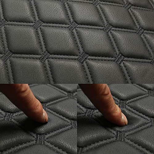 Black Panther 1 Pair PU Car Seat Covers, Front Seat Bottom Protectors Compatible with 95% Vehicles,Diamond Pattern Embroidery, Anti-Slip (W 21.26''×D 20.86”) - Black - Thumbnail 7