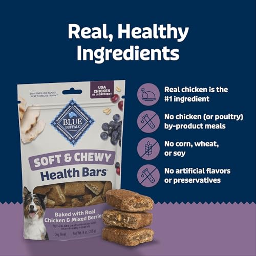 Blue Buffalo Health Bars Chicken & Mixed Berries Soft & Chewy Treats, 9 oz - image 7