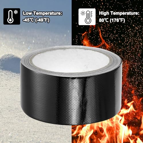 Image of PATIKIL Awning Repair Tape 2 inch x 26ft Waterproof Canvas Tape High Adhesive Tear Repair Patch Kit for PVC Tarpaulin Tent Awning Fabric RV Sail Boat Cover, Black