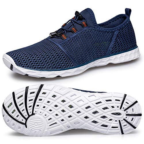 Men's Water Shoes-Water Shoes for Men Size 10 Barefoot Shoes Quick Dry Aqua Body Glove Hiking Water Shoes for Men Yoga for Outdoor Beach Swim Surf Yoga Navy/White 42 EU