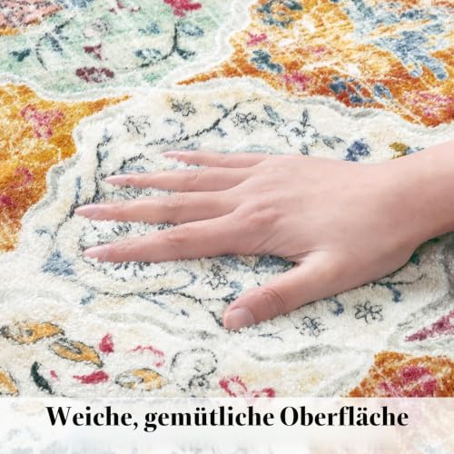 SHACOS Läufer Flur 80x300 cm rutschfest, Langer Teppichläufer Waschbar Bunt – Ansicht 2