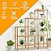 COSTWAY Bamboo Shelf Bathroom, Multifunctional 5-Tier Bamboo Plant Stand, Storage Organizer Rack, Plant Display Stand with Several Storage Cabinet