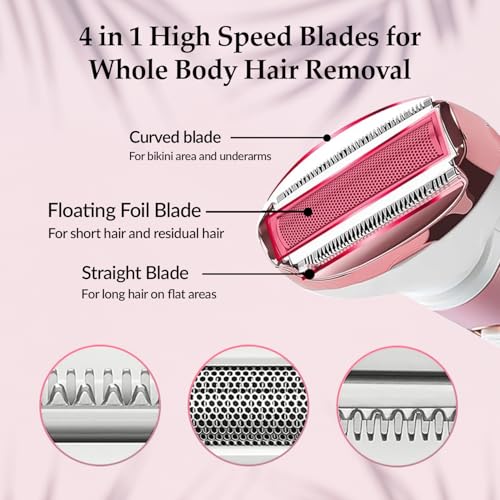 Image of AVNISH 4-in-1 Multi Trimmer for Women Shaver Electric Facial Razor, Rechargeable Cordless Multipurpose Hair Remover Shaver Face, Leg, Eyebrow, Underarms, Bikini Trimmer, 60 minutes Runtime, White