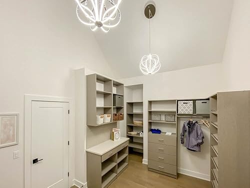 Miniatura 2 de ET2 E21174-PC Aura - Moderna iluminación de techo colgante LED de acrílico con ondas desplazadas, 14 luces de 60 vatios, 18 pulgadas de alto x 17