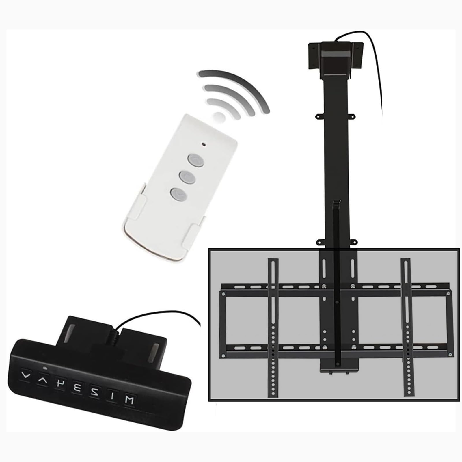 HTTGDGDH Lcd Tv Floor Stand - Motorised Tv Bracket Stand, Telescopic Electric Auto Lifting Tv Stand, With Remote Control And Switch Control, Fits 32-70 Inch Tvs, Max Tv Weight 60K,