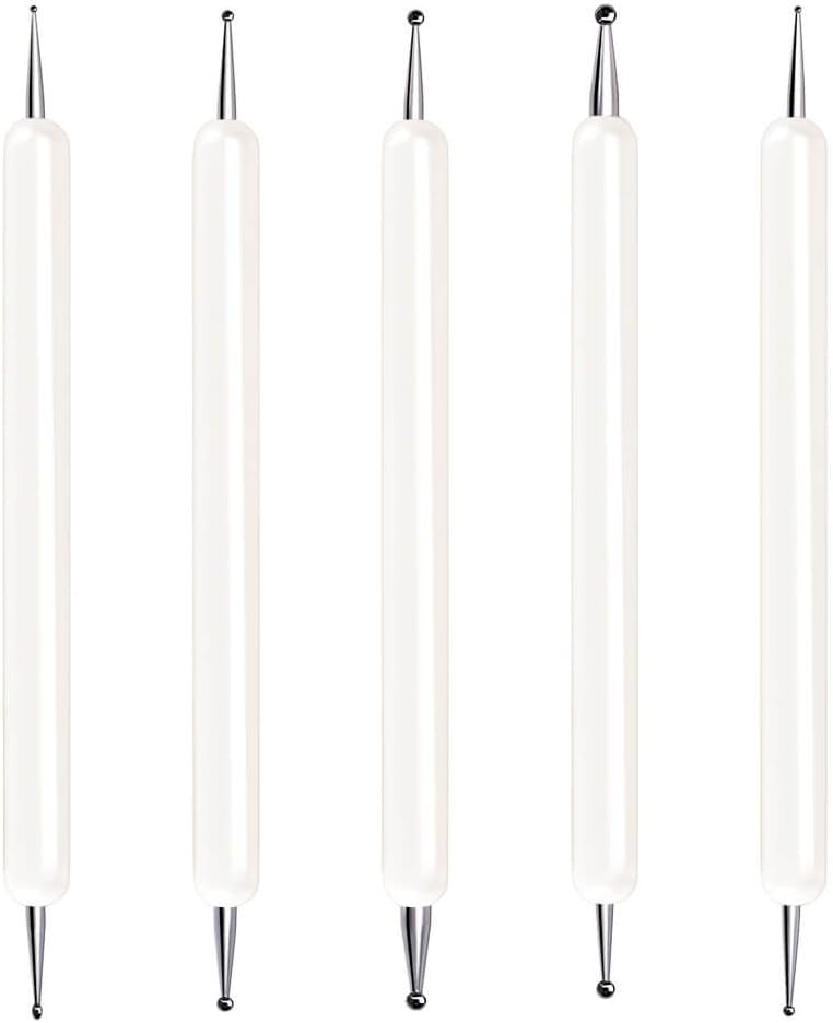 Selizo 5 Pcs Embossing Stylus Set with Different Size Double End Tracing Dotting Tool Stylus for Carbon Transfer Paper Mandala Rock Painting, Pottery Clay Craft, Embossing Art