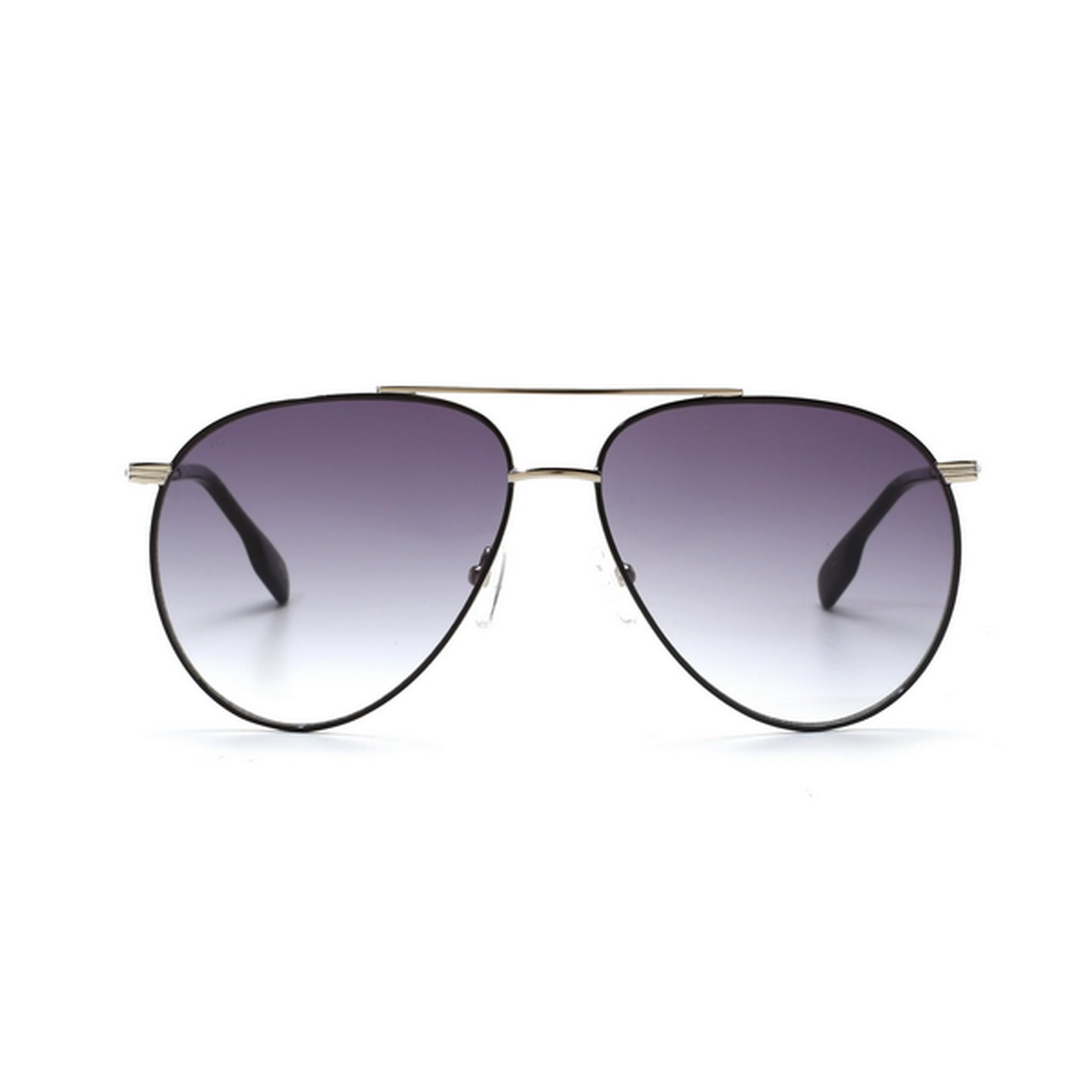 Unisex Grey Lens Black Aviator Sunglasses with 100% UV Protection FC 7586 C2-image-22