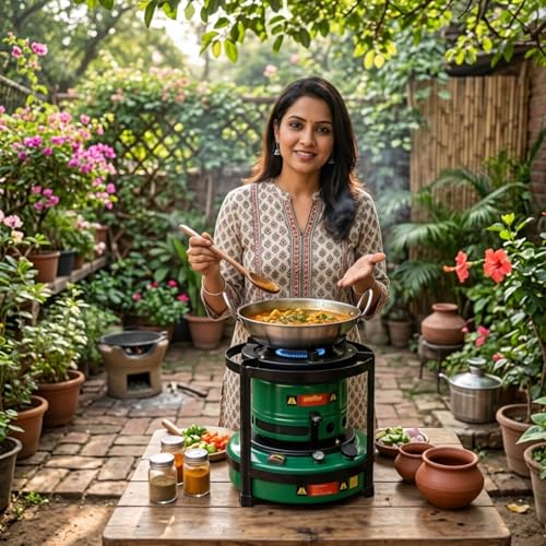 Image of Ashok 10-Wick Kerosene /Diesel Wick Stove | Heavy-Duty 3 Litre Tank Cooking Stove | High Flame Output & Fuel Efficient Bhatti for Home & Outdoor Use | Assorted colour