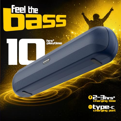 Image of Dubstep Pop1600 Wireless Bluetooth Speaker, 16W with 52mm Driver, Bluetooth 5.4, TWS Pairing, USB /TF Card, Type-C Charging, 10 Hours Playtime, Portable (Blue)