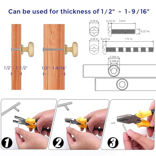 Image of Ravinte 15 Pack Champagne Bronze Kitchen Cabinet Square Knob Single Hole Cabinet Hardware for Dresser Drawer Cabinet Pulls Drawer Knobs Cabinet Knobs