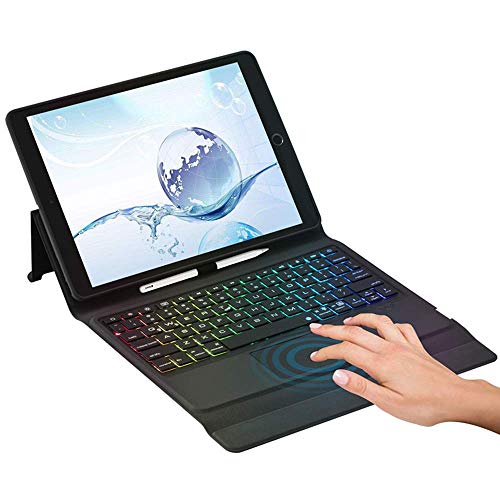 タッチパッドキーボード ケース iPad 10.2 2020 第8世代/2019 第7世代 対応 iPad Air3/iPad Pro 10.5 2017通用 Apple Pencil 収納可能 七色のバックライト オートスリープ タッチパッド付き ワイヤレス Bluetooth キーボードケース 軽量 タッチパッドキーボード ケース iPad 10.2 2020 第8世代/2019 第7世代 対応 iPad Air3/iPad Pro 10.5 2017通用 Apple Pencil 収納可能 七色のバックライト オートスリープ タッチパッド付き ワイヤレス Bluetooth キーボードケース 軽量