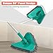 JEHONN Wall Cleaner Mop with Long Handle 82 Inches, 3-in-1 Ceiling Cleaning Tool Duster with 6 Replacement Microfiber Chenille Pads for Painted Walls, Baseboard, Window, Floor (Green)
